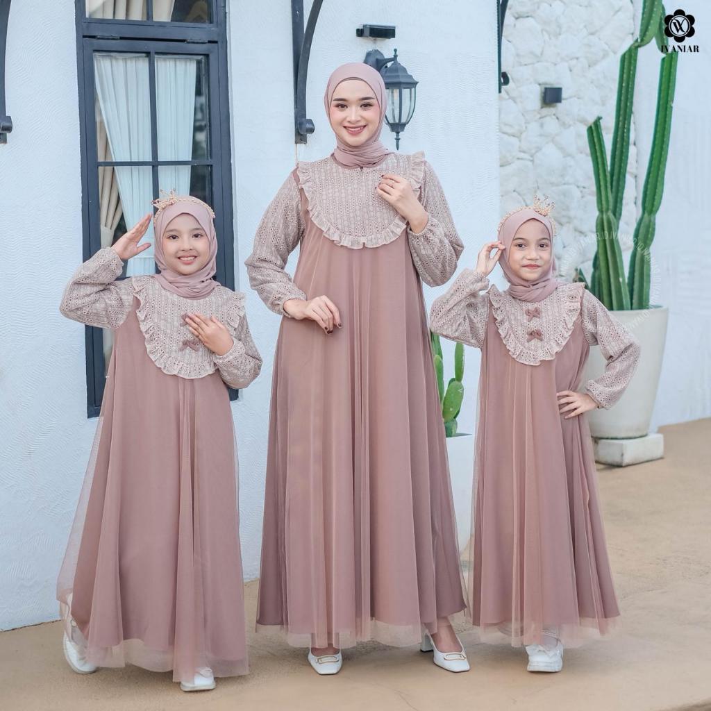 Ivaniar | Pansy Dress | Dress Mewah | Gamis Couple Ibu dan Anak Perempuan 1-12 Tahun