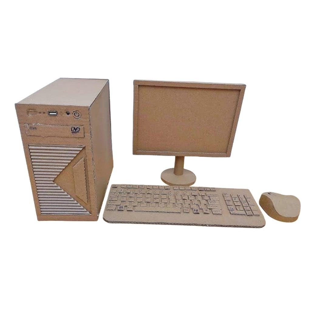 PROMO Prakarya 1 Set Maninan Kardus Miniatur Komputer & Laptop LENGKAP