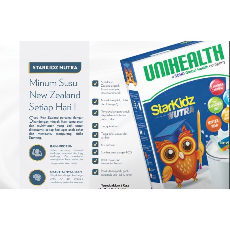 Susu Starkidz Nutra Anak Unihealth 750g Vanila Halal