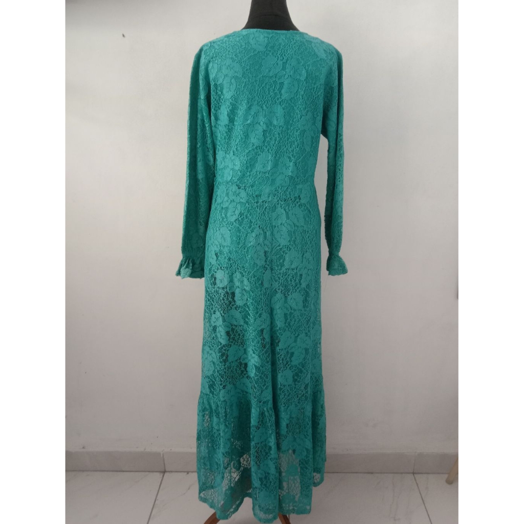 Gamis Brokat Hijau Tosca