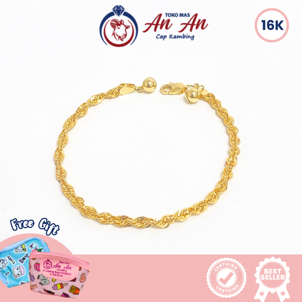 Gelang Emas Rantai Tambang Gold An An Jewellery