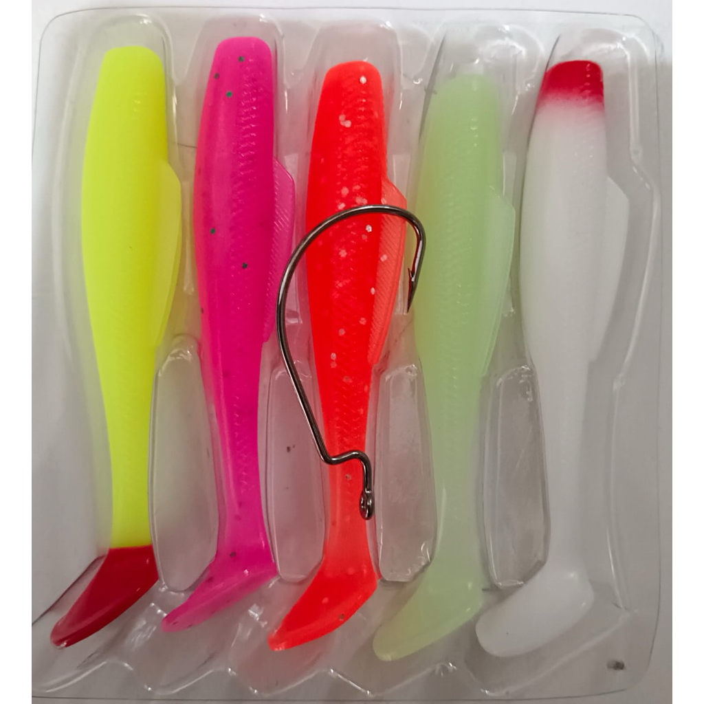 SOFTLURE 10cm BONUS HOOK (PADDLE TAIL) LAZARUS (5pcs)