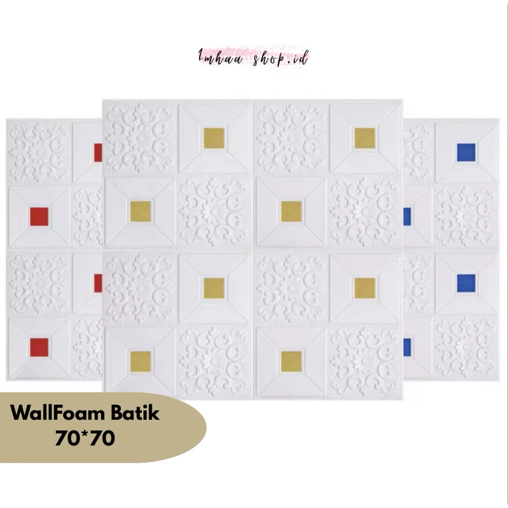 (Instant) Wallpaperr Foam Batik 3D 70x70cm | Wallpaper Plafon | Wallpaper Dinding | Wallpaper Motif 
