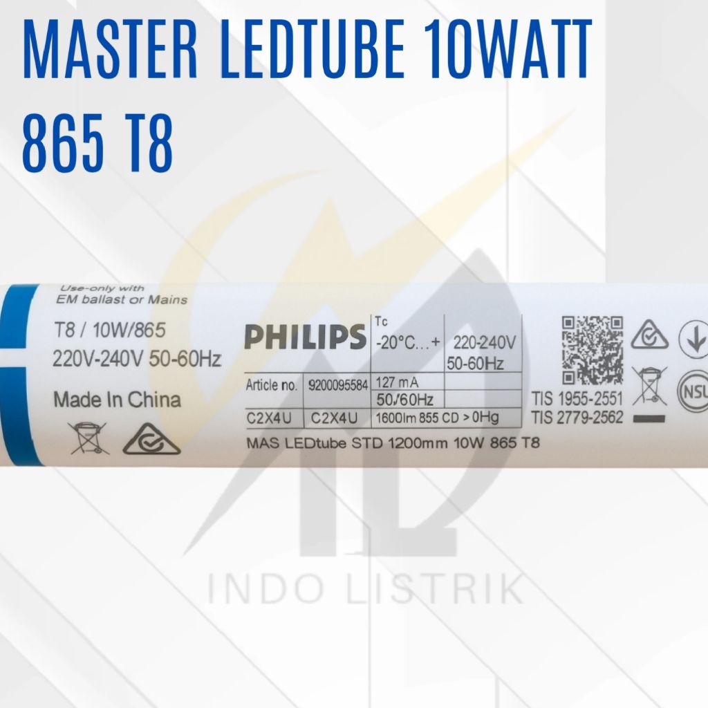 Lampu Philips TL Led 18w 6500K / Philips Master Led Tube 10w 865 T8 Putih