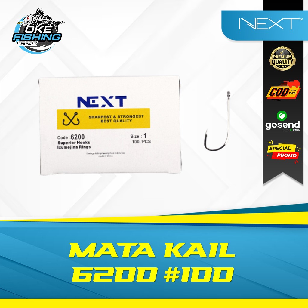 Mata Kail Next Max Carbon 6200 – Isi 100pcs / Box #100 | Tajam & Kuat