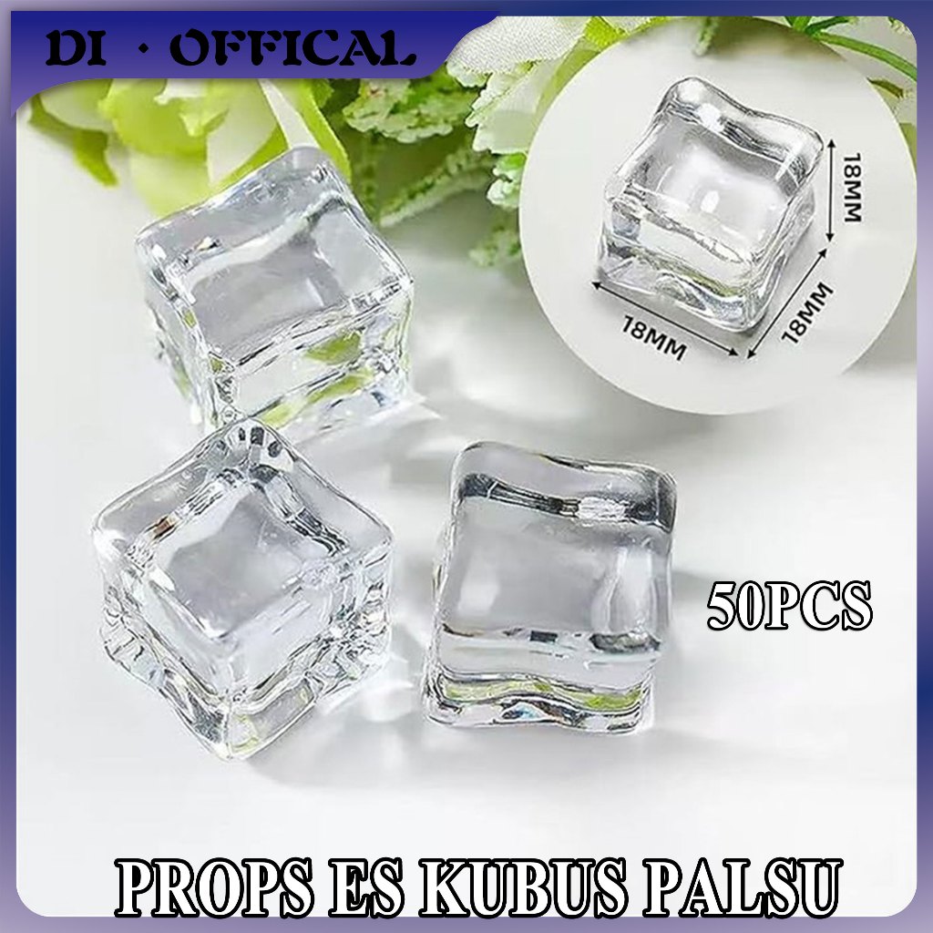 50Pcs Crystal Fake Ice Cube Es Batu Palsu Akrilik Food Photography Acrylic Prop Foto Prank Es Batu I