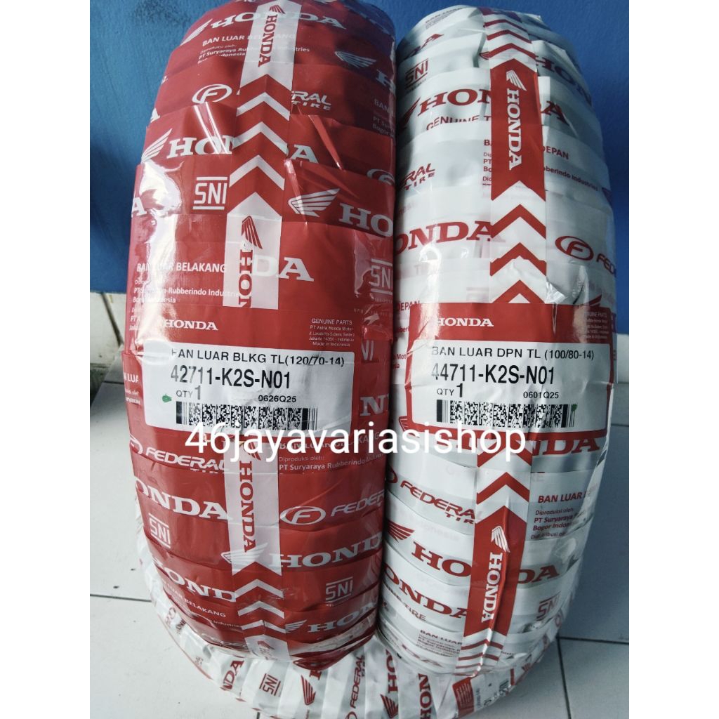 PAKET BAN AHM HONDA DEPAN BELAKANG 120/70-14&100/80-14 BAN HONDA VARIO160 PCX150 BAN ORIGINAL HONDA 