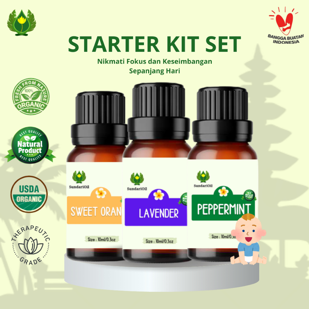 Sanaroma Starter Kit Paket Essential Oil Pereda Batuk Pilek Tidur Nyenyak Minyak Aromaterapi Essenti