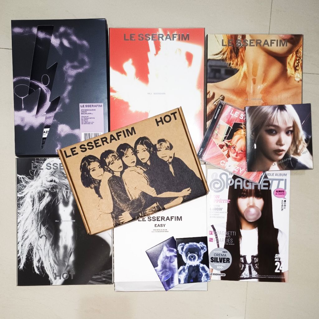 [ READY STOCK, UBAH JNE, official ] Le sserafim album only chaewon sakura yunjin kazuha eunchae less