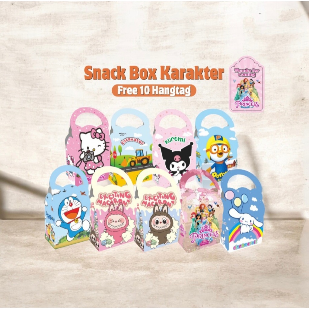 ( 10 Pcs ) Snack Box Ulang Tahun Tas Snack Ulang Tahun Karakter