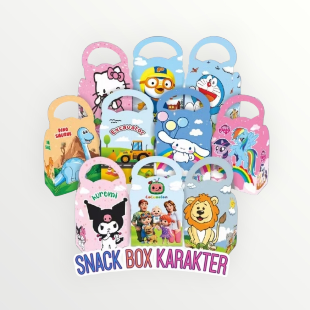 ( 10 Pcs ) Snack Box Ulang Tahun Tas Snack Ulang Tahun Karakter