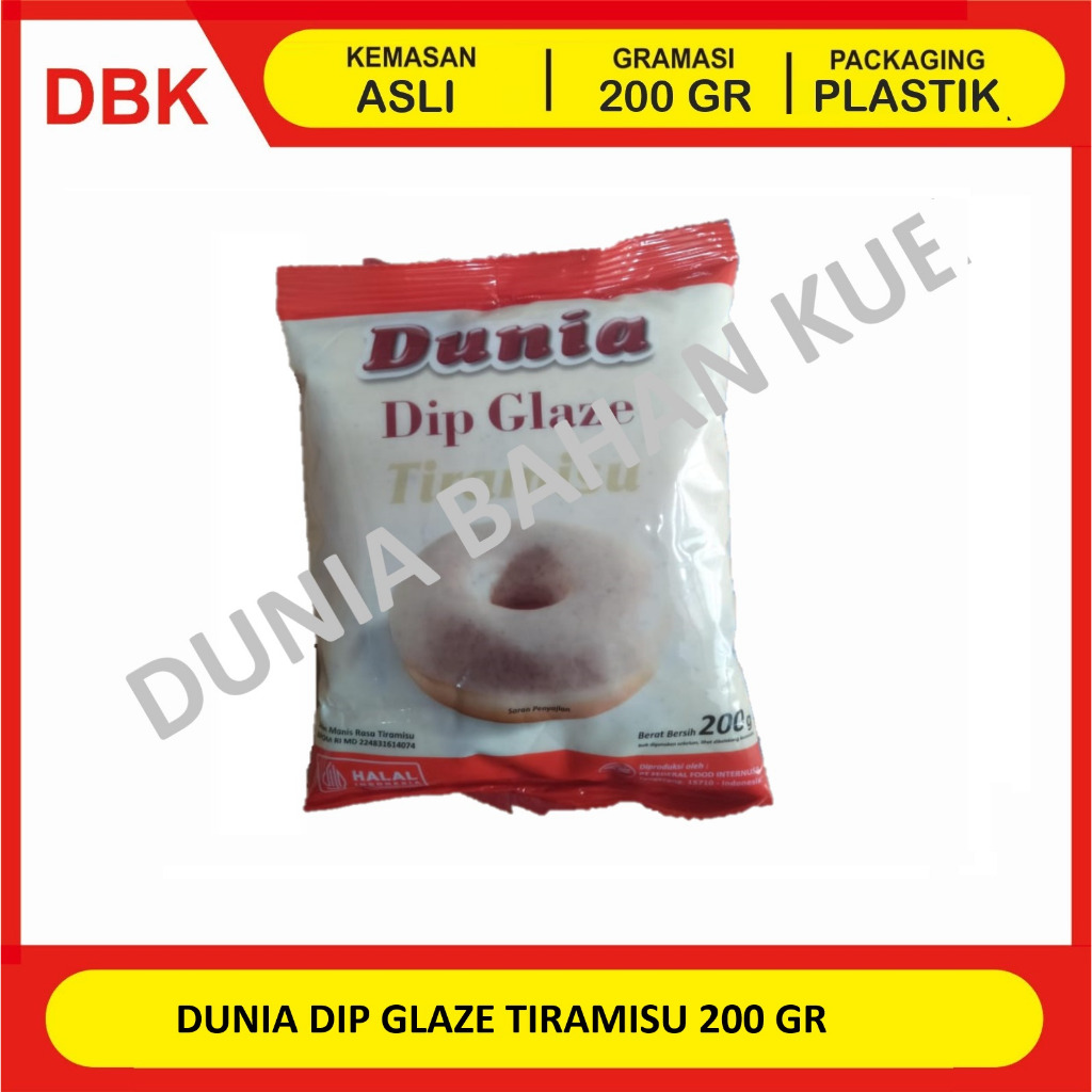 DUNIA DIP GLAZE TIRAMISU 200 GR / TOPPING DONUT PISANG NUGGET