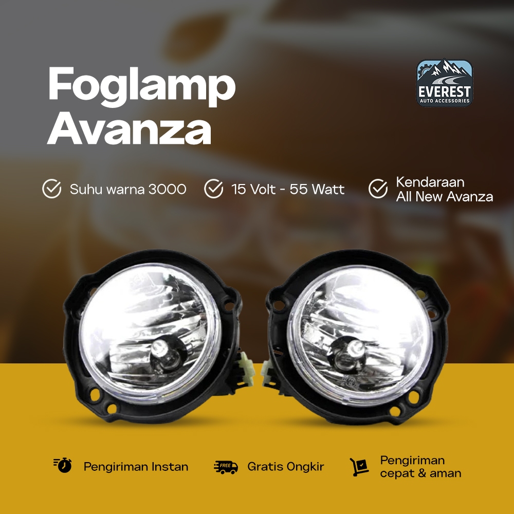 Everest Auto - Lampu Kabut Mobil | Foglamp Lampu Kabut Terang All Mobil Toyota Avanza Mika Kaca