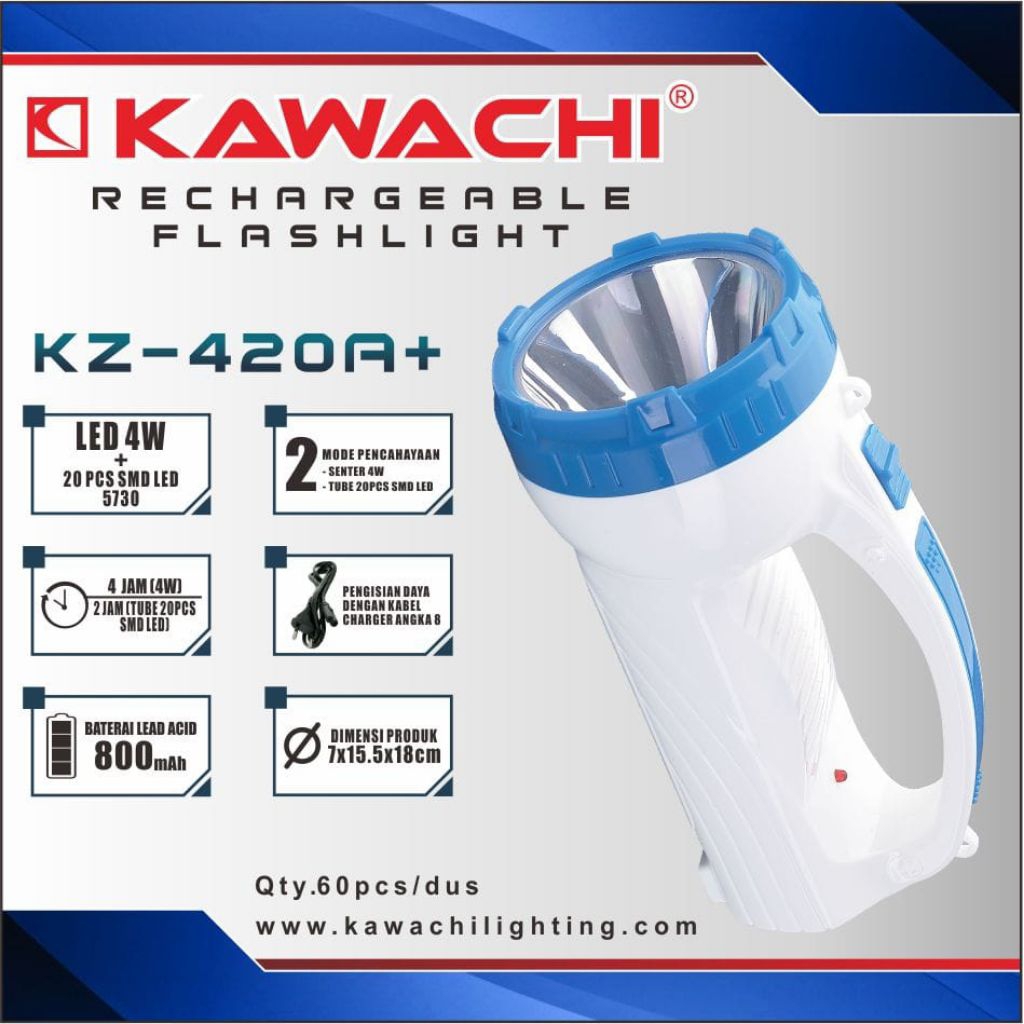 Kawachi Senter Tenteng / Senter LED Kawachi KZ-402A+LED 4 Watt