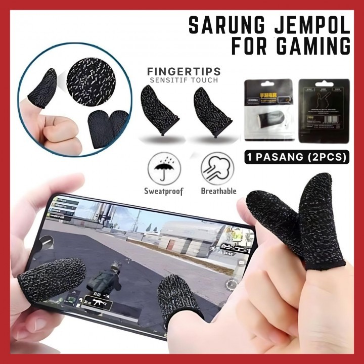 Sarung tangan jempol gaming main game/ jari gamer anti keringat basah / gamers evos rrq ff ML murah