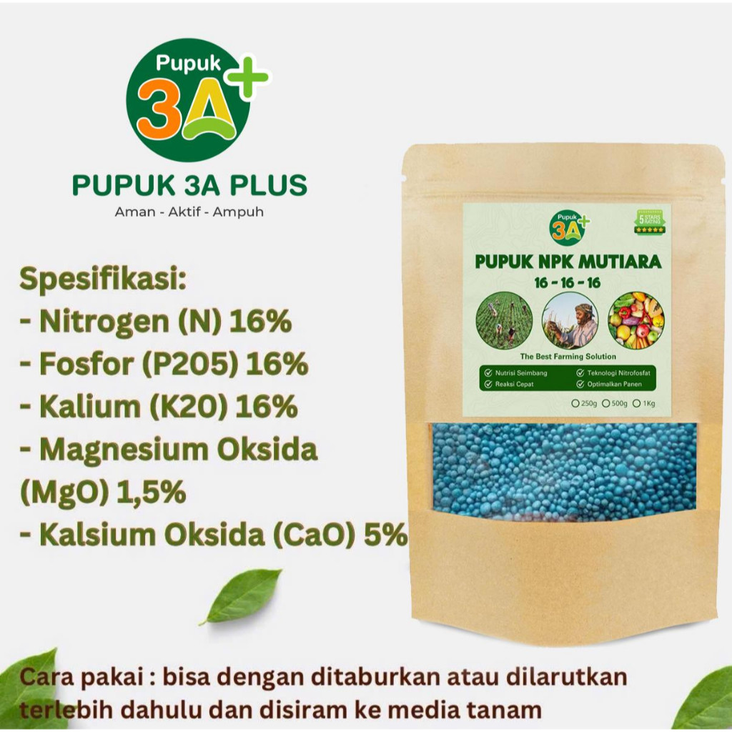 Pupuk NPK 16:16:16 2KG Meningkatkan Produksi Tanaman Butiran Homogen