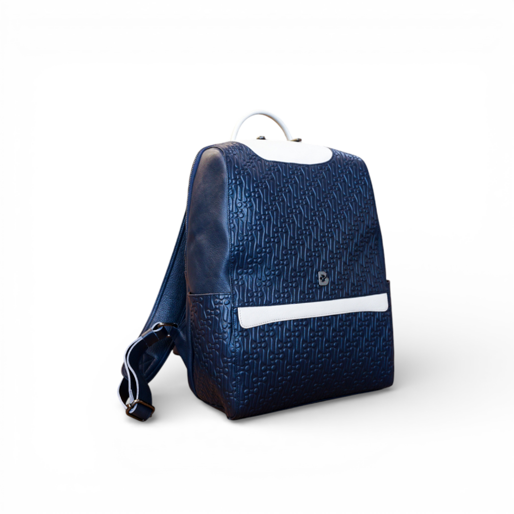 Berliano Leather Boggie Backpack Laptop -  Tas Laptop Ransel Backpack Kulit Sapi Asli Motif Batik In