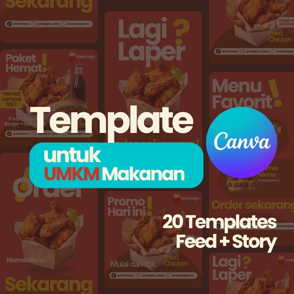 Template Instagram UMKM Makanan Feed & Story | Canva Editable