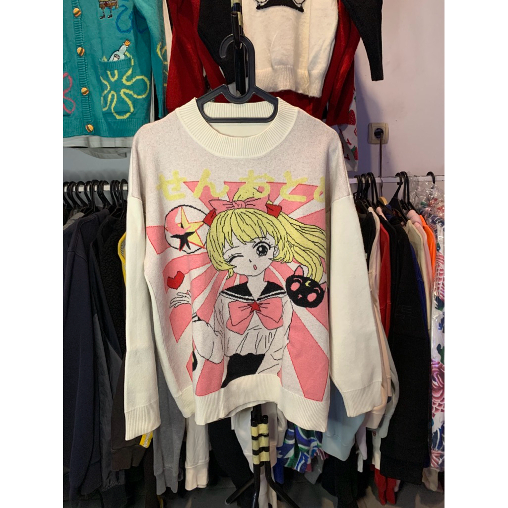 sweater rajut anime sailormoon//knitwear motif//rajut karakter
