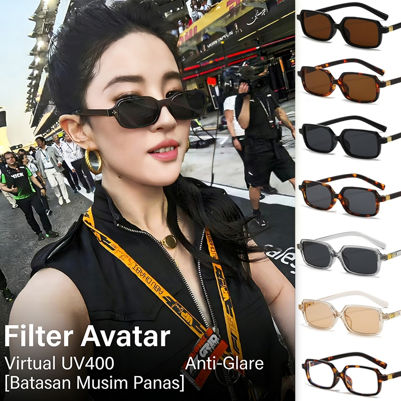 Kacamata Hitam Kotak Persegi Panjang kecil Pria dan Wanita Kekinian Fashion Trendy