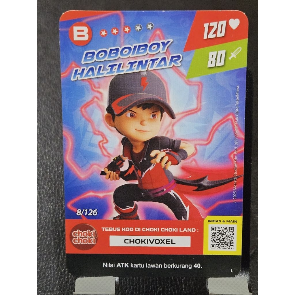 Kartu Choki Choki Boboiboy Halilintar Limited Edition