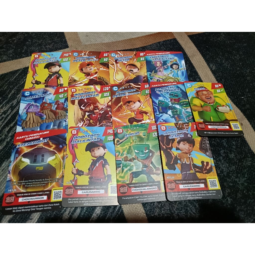 Kartu foil/Kartu boboiboy choki choki/Kartu monsta card boboiboy/Choki Choki/Monsta card/Kartu kolek