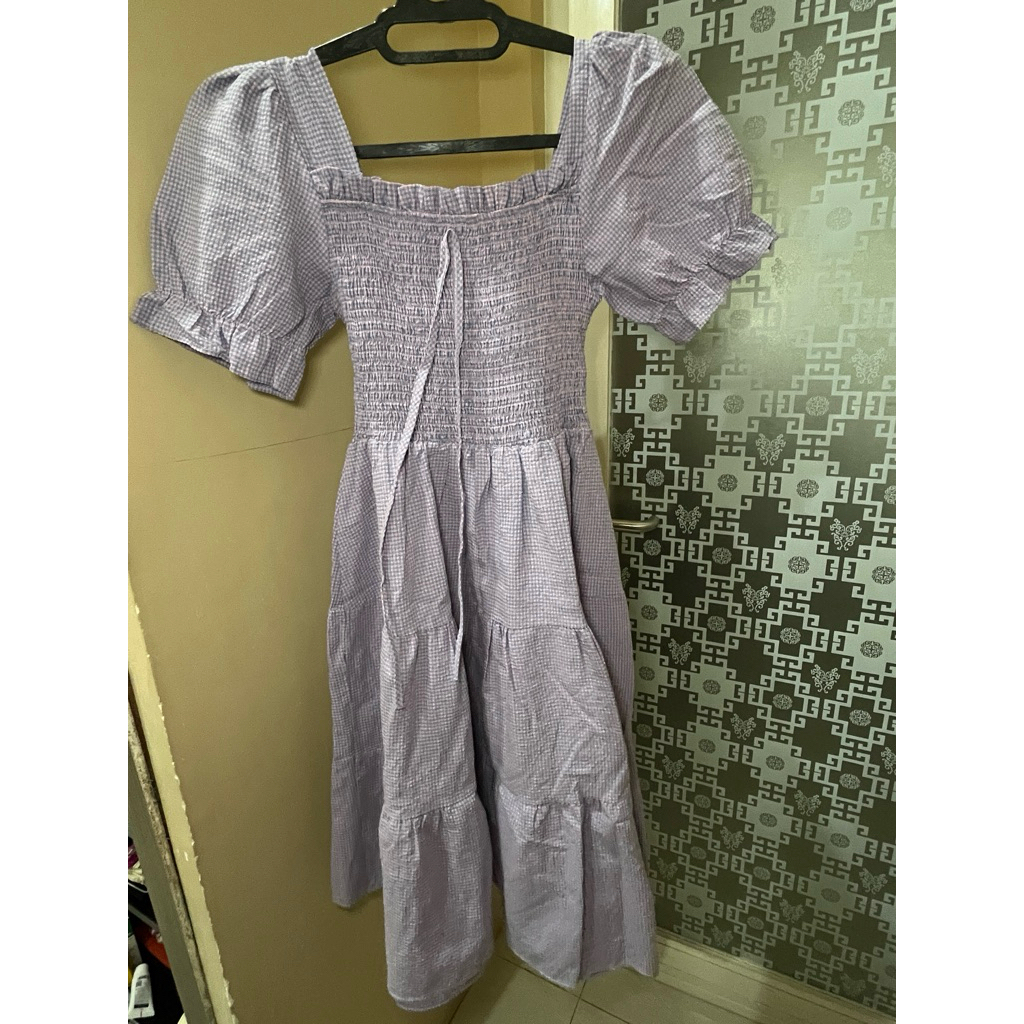 dress pantai dress korea dress ungu dress imut dress midi dress kotak dress tumpuk