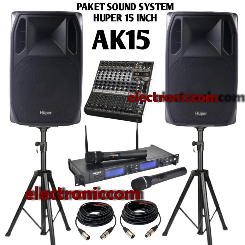 Paket Sound System Aktif Huper Ak15a Original Speaker Aktif Huper Ak15a 15inch