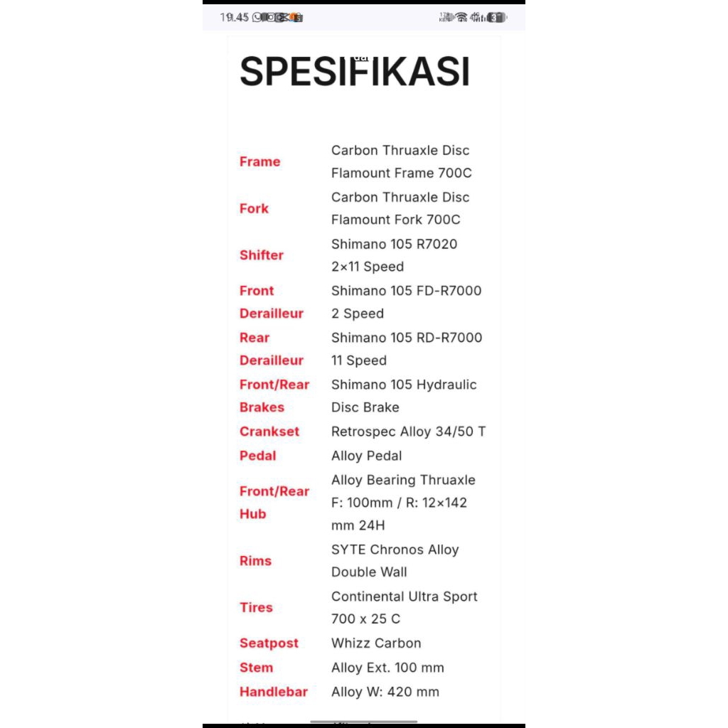 Roadbike Pacific Whizz