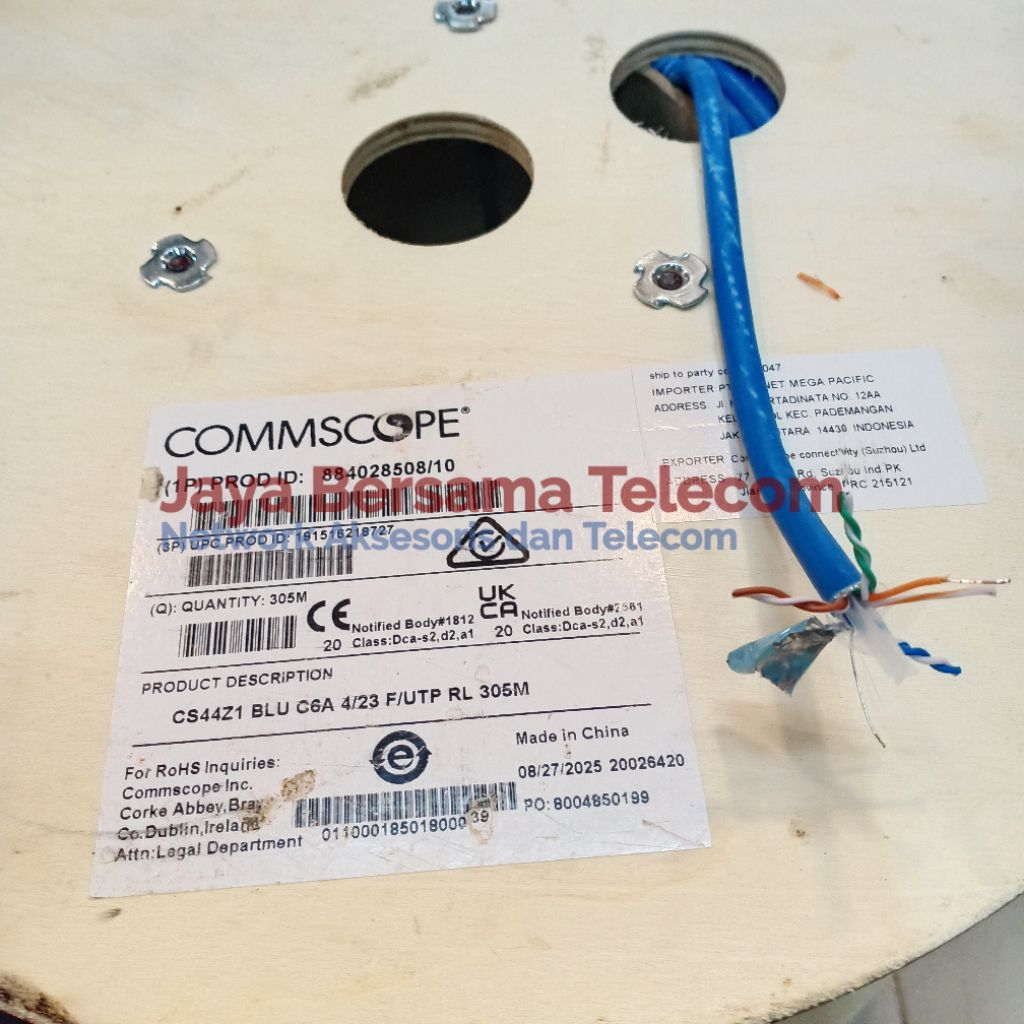 COMMSCOPE Kabel F/UTP Cat.6A 4Pair 23Awg COMMSCOPE CS441 BLU F/UTP Cat.6A 4/23AWG 305Meter Biru