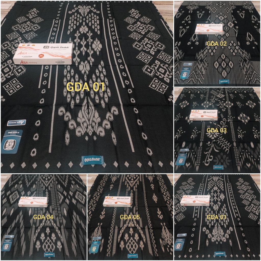Sarung Gajah Duduk Asia Kembang Hitam