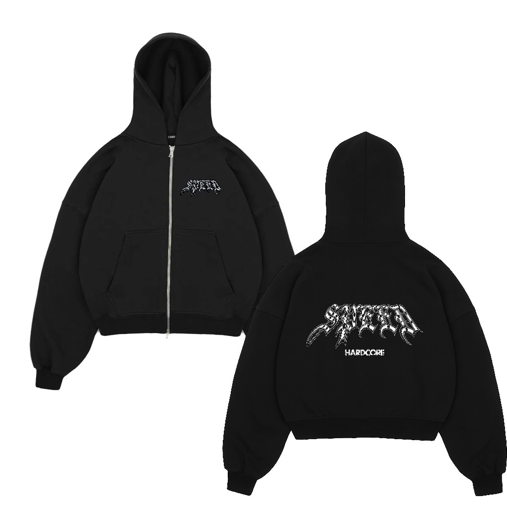 Jaket Zipper Hoodie Band SPEED Hardcore 100% Cotton Fleece