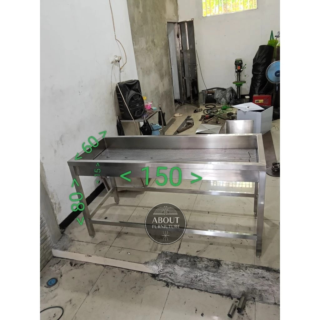 bak penyaringan minyak goreng stainlees 304 UK 150x60x80