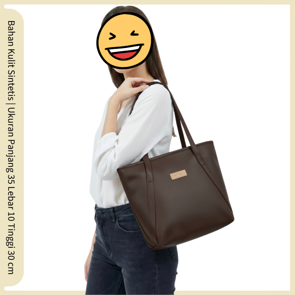 NEVSET - Totebag Basic NvBag / Totebag Kuliah Totebag Sekolah Totebag Besar Kulit Sintetis Lokal