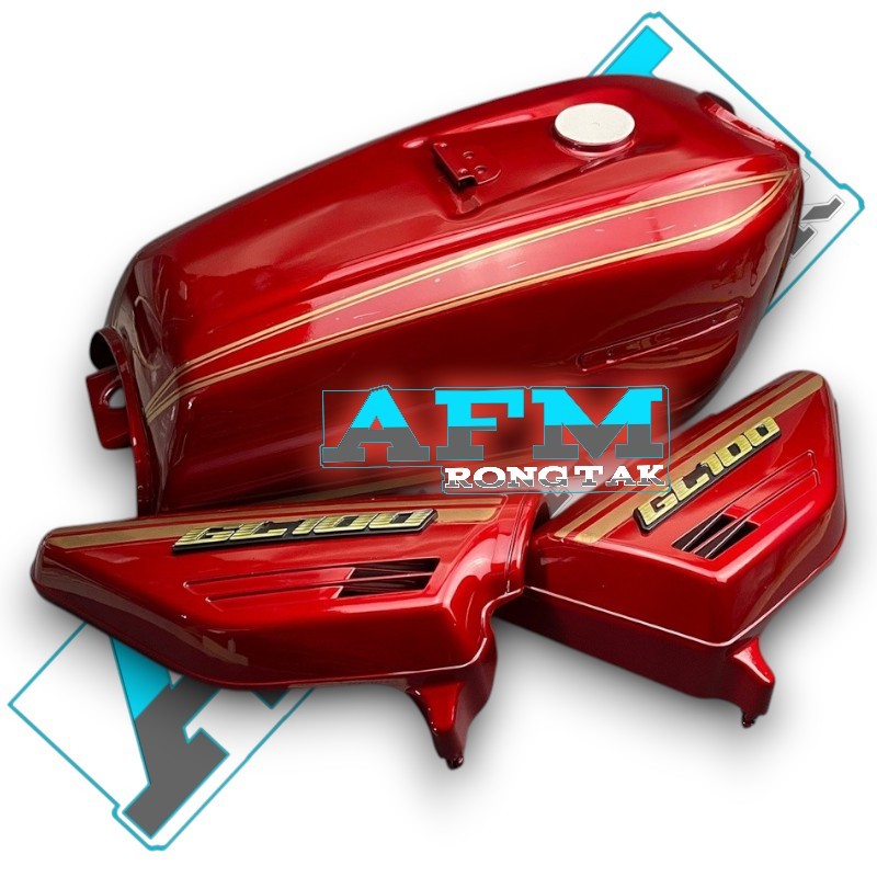 PROMO Paket Tangki tengki gl 100 pres pabrik set bok aki gl 100 emblem bok aki gl 100 striping gl 10