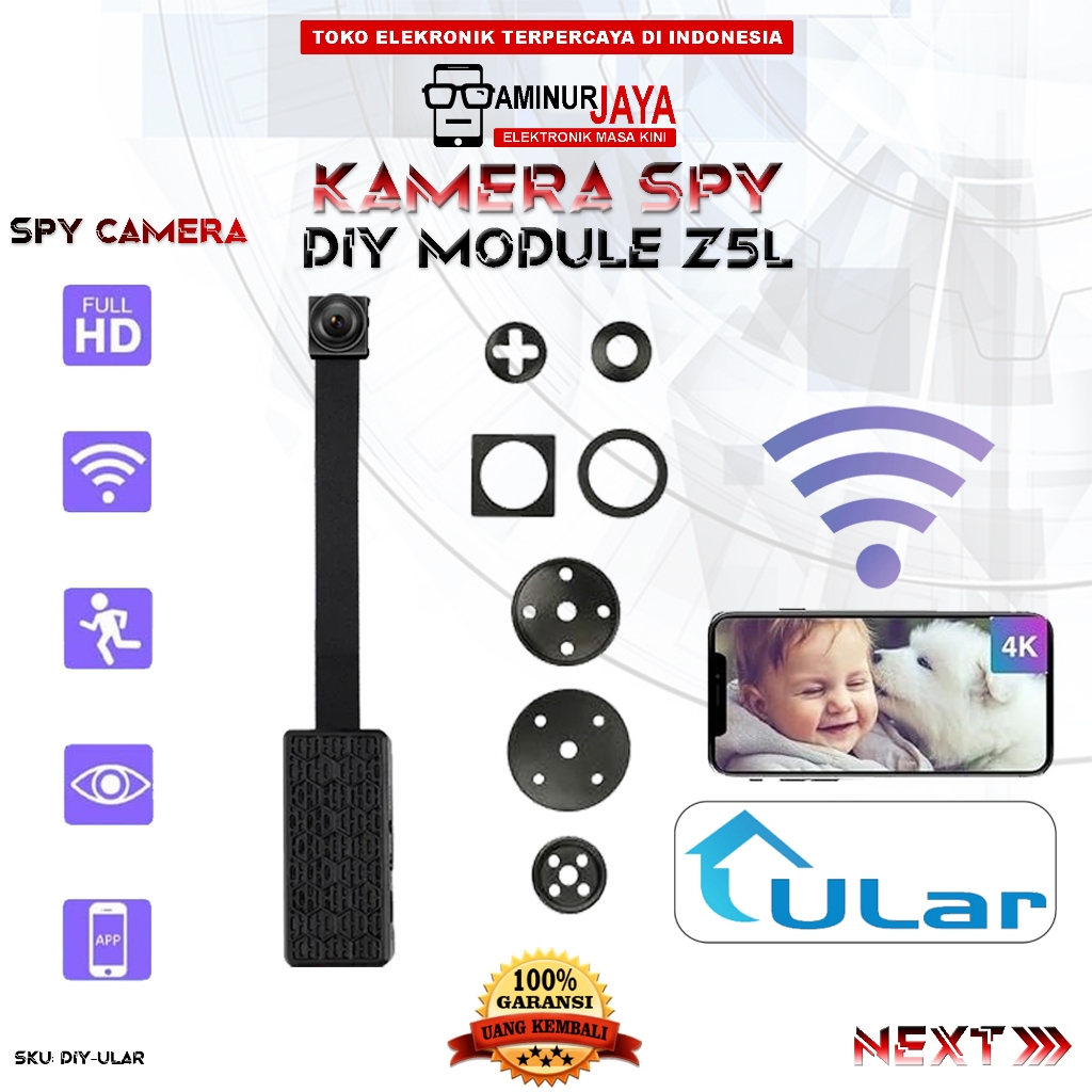 Kamera Mini DIY Module WiFi Full HD 1080P SpyCam CCTV Tersembunyi Hidden Camera Lensa Micro DIY-ULAR