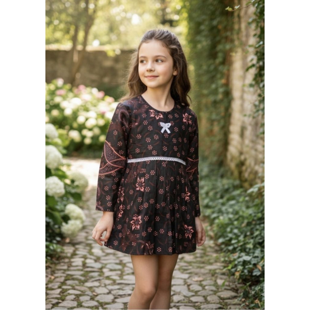 paket bundling 4 pcs kulakan grosir baju atasan blouse batik anak perempuan SD 8-12 tahun Pekalongan