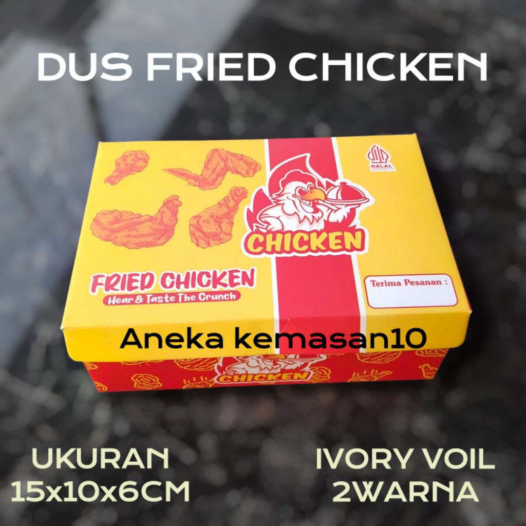 DUS FRIED CHICKEN / DUS AYAM GEPREK / BOX FRIED CHICKEN / BOX AYAM GEPREK / KEMASAN CHICKEN
