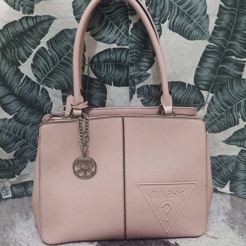 Tas Guess Totebag Y2k Satchel Blush Salmon Pink Sparkling Original Preloved