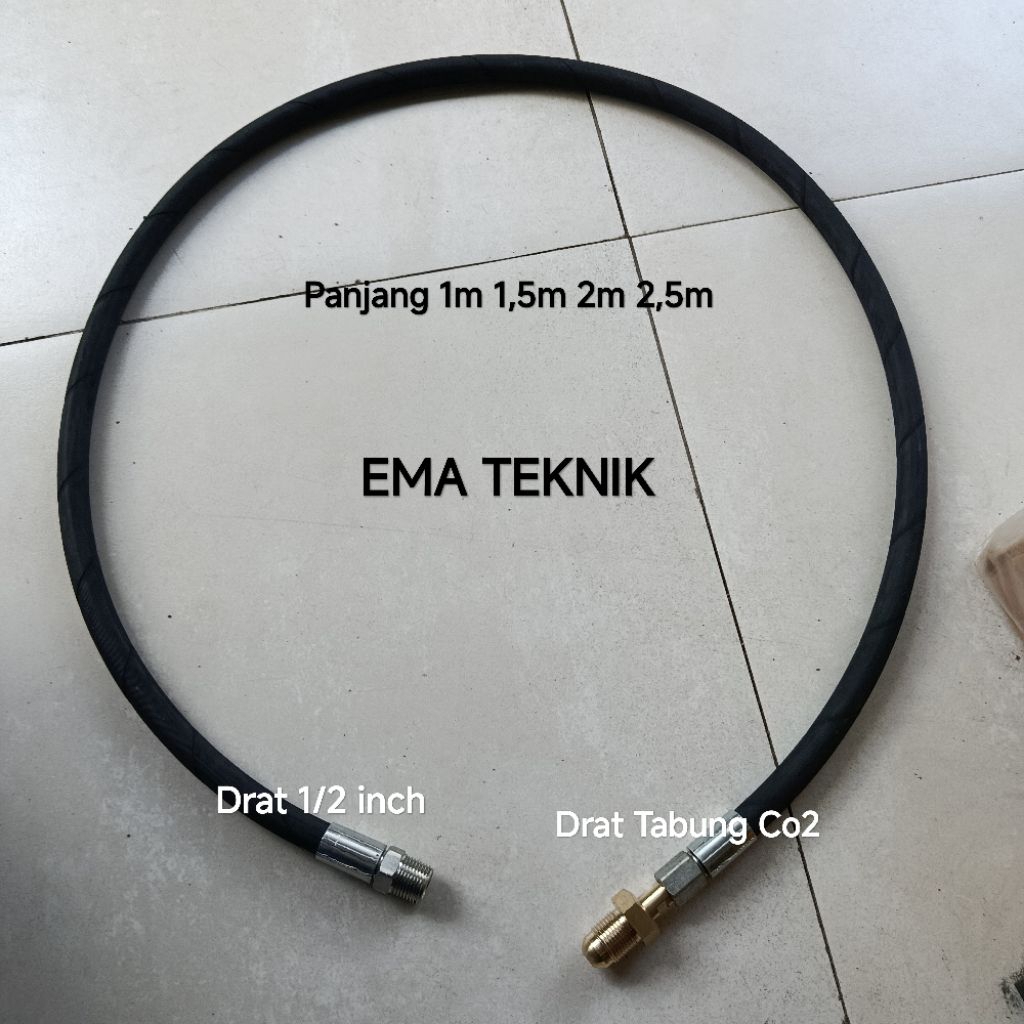 Selang Tabung Oksigen Nitrogen Co2 Tabung 50kg Drat 1/2inch