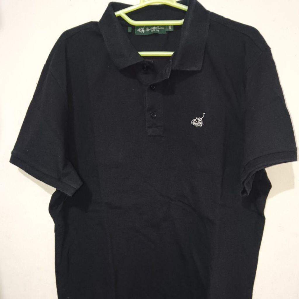 Kaos Polo Club lengan pendek second hitam untuk Pria dan Wanita
