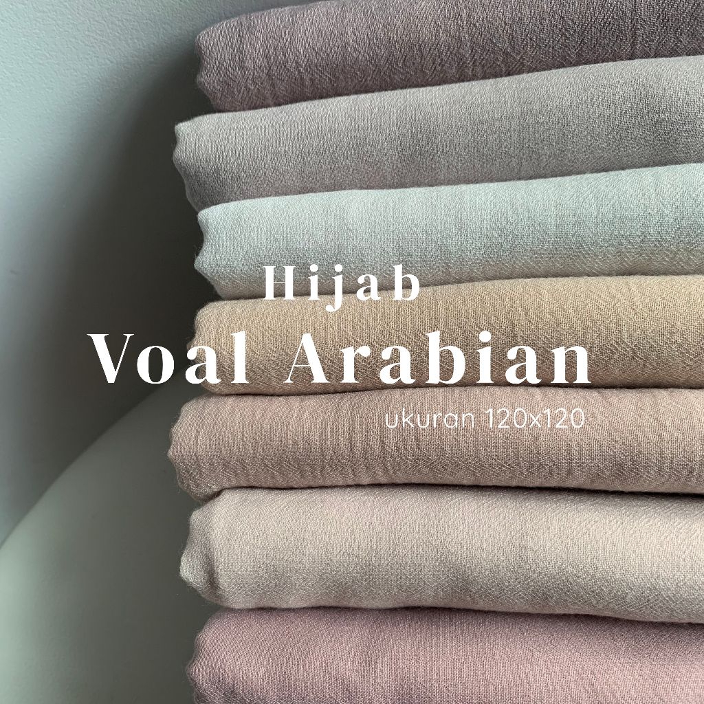 Hijab Arabian Voal 120x120cm ( Voal Arabian ) Jahit Tepi Segiempat