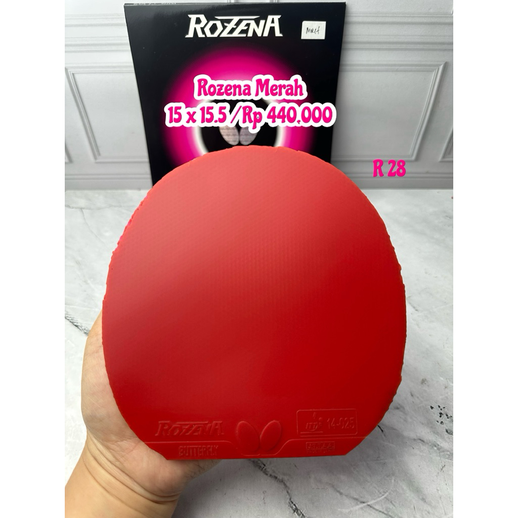 SECOND KARET PINGPONG TENIS MEJA BEKAS BUTTERFLY ROZENA WARNA MERAH