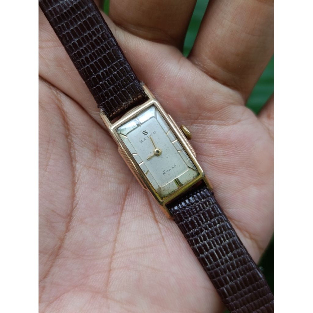 Jam Tangan Vintage Seiko Solar Tank 14K Filled Gold 1960