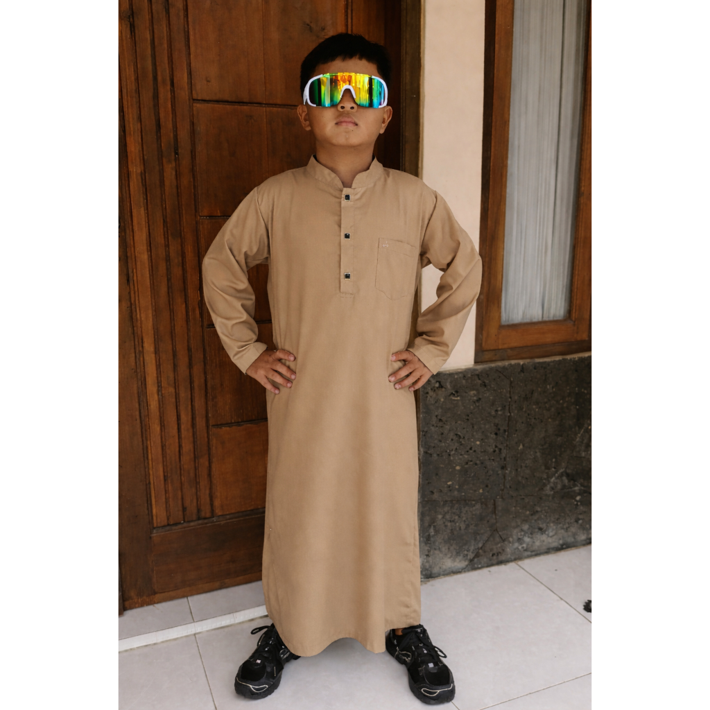 gamis anak laki laki bahan toyobo/jubah anak bahan toyobo/jubah muslim anak laki laki lengan panjang