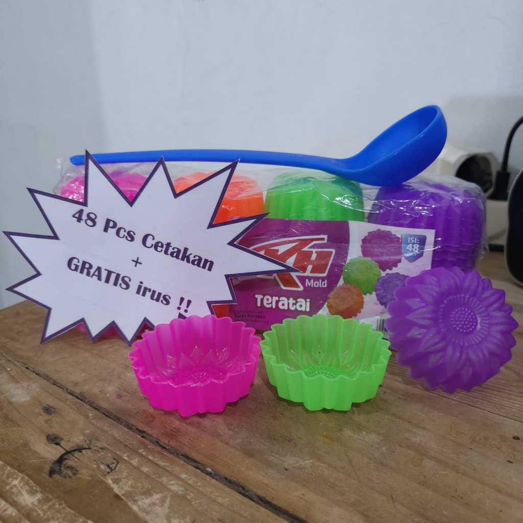 TERMURAH FREE IRUS  Cetakan Ager Teratai / Agar / Cetakan Bulat / 4 Lusin Cetakan Kue Kering / Cetak
