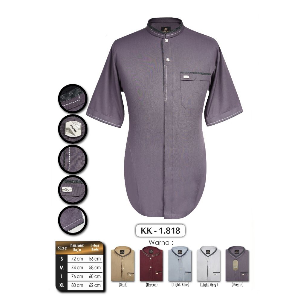 Baju Koko Tangan Pendek Arzun Pria, Baju Koko Tangan Pendek Pria, Baju Koko Pria Arzun, Baju Koko Ta