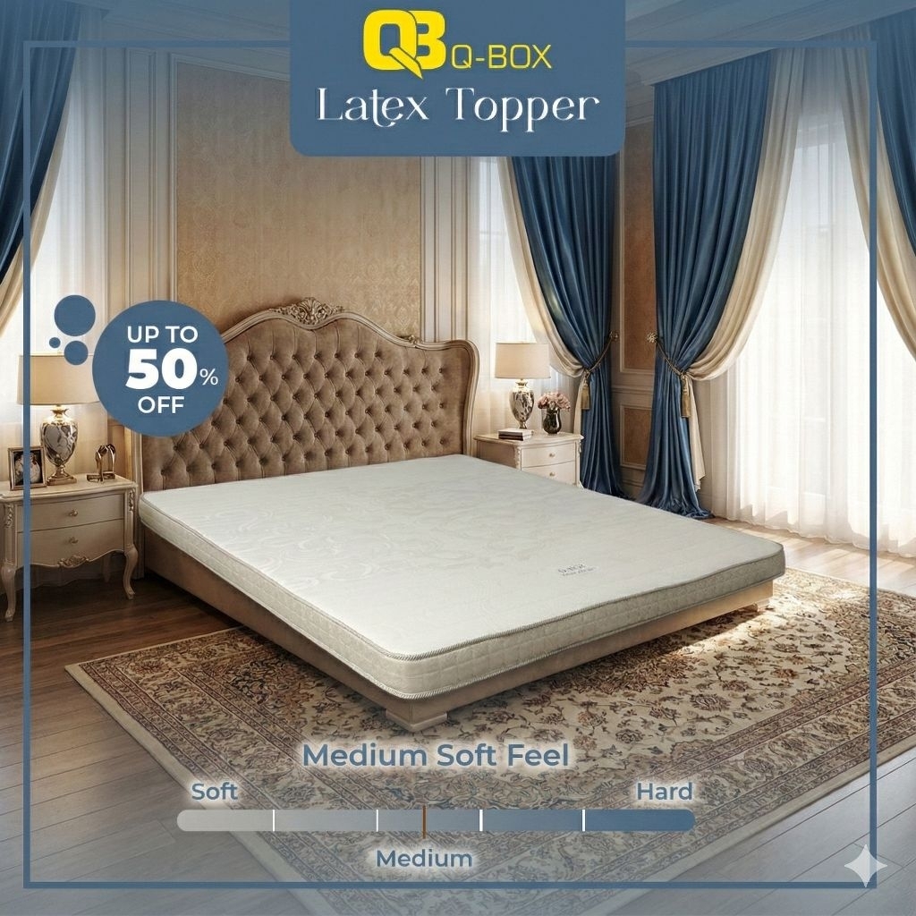 QBOX NATURAL LATEX TOPPER / MATTRESS TOPPER LATEX
