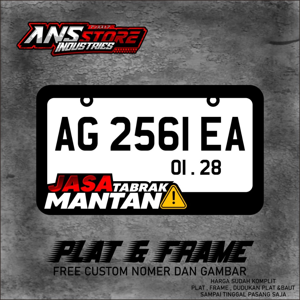 Custom Plat Motor Viral PNP Akrilik plat nomor Akrilik VIRAL bisa CUSTOM