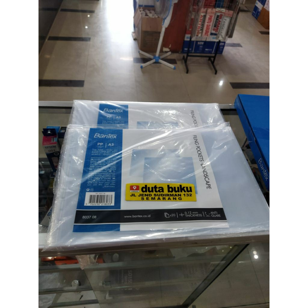 Sheet Protector / Plastik PP Pocket Oblong Bantex A3 Landscape (10Lembar)